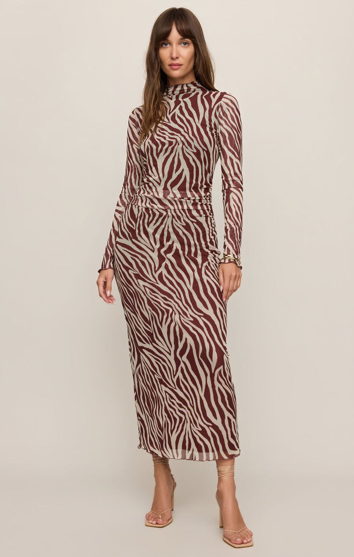 Sevilla Zebra Mesh Midi Dress