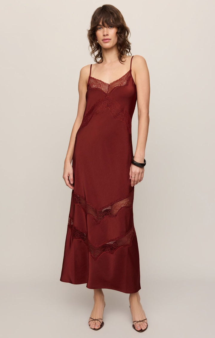 Lace Inset Midi Dress