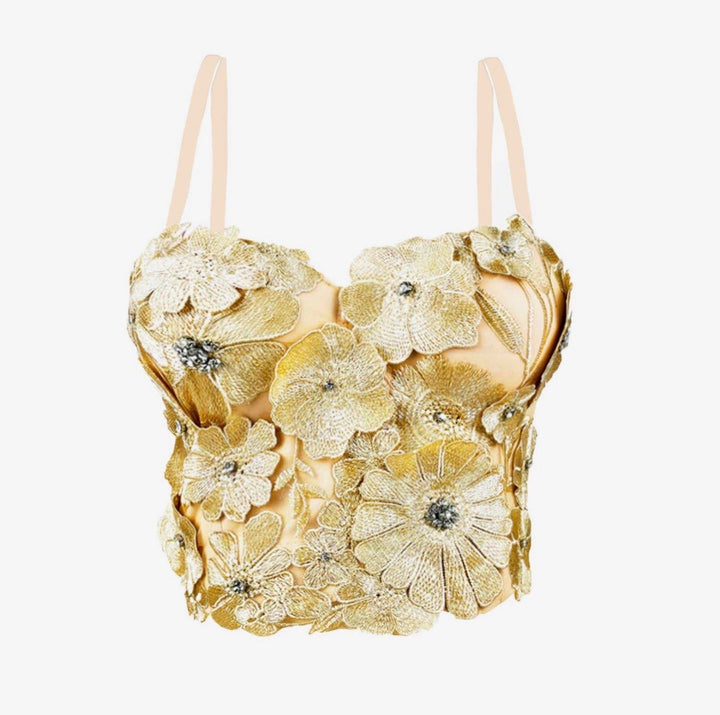 Golden Bloom Corset Top