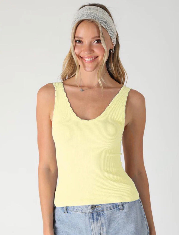 Reversible Scallop Edge Tank Top
