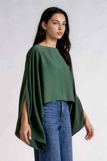 Daria Draped Satin Blouse
