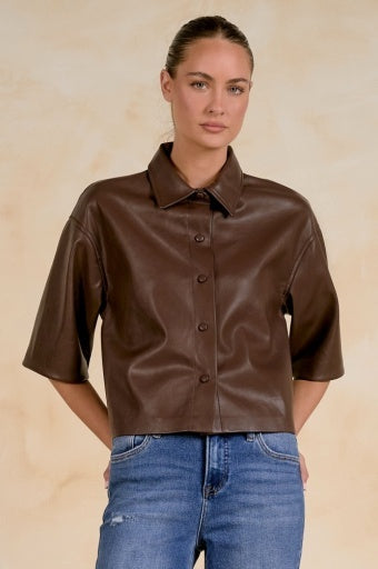 Cleo Leather Top