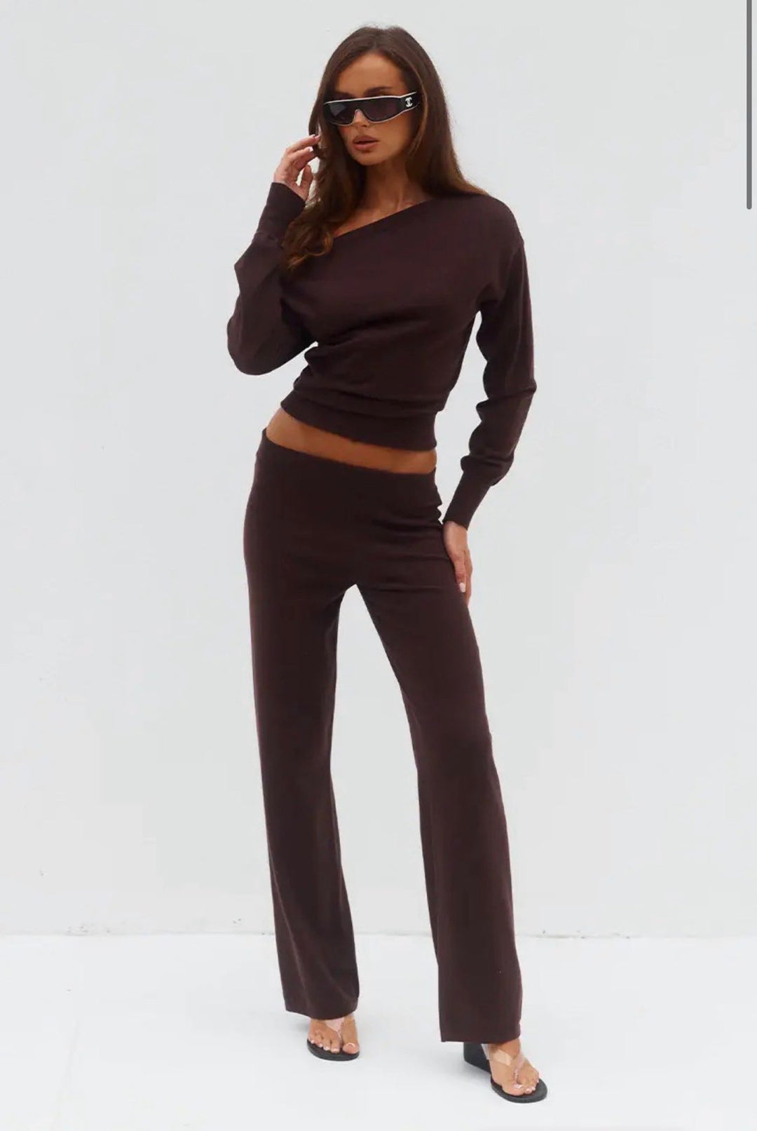 HEATHER WIDE LEG KNIT PANT