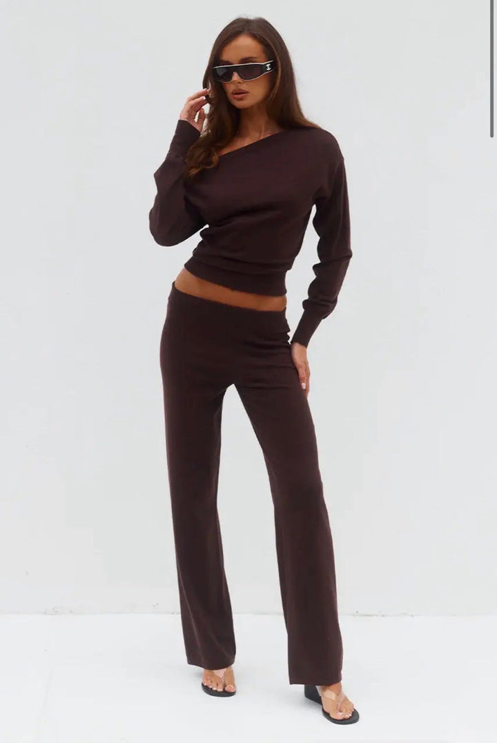 HEATHER WIDE LEG KNIT PANT