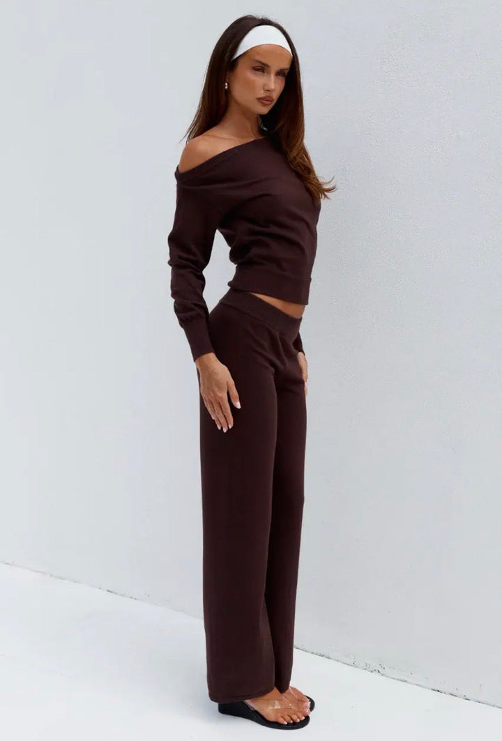 HEATHER WIDE LEG KNIT PANT