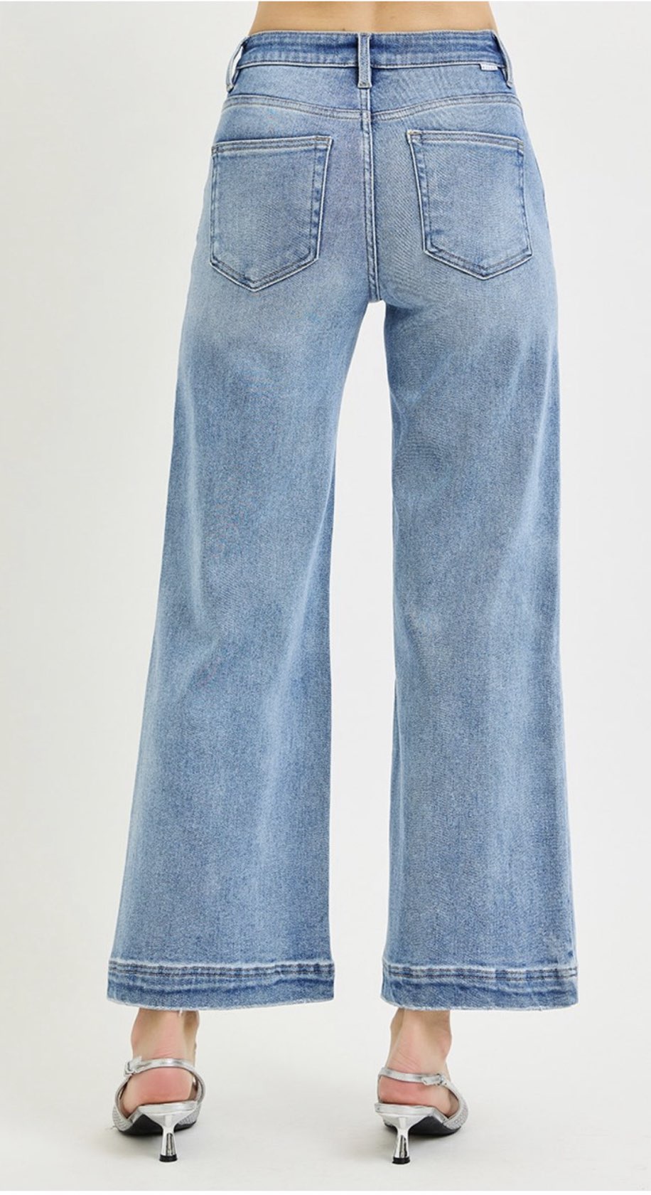 HIGH RISE CROP WIDE-FRONT YOKE DETAIL JEANS