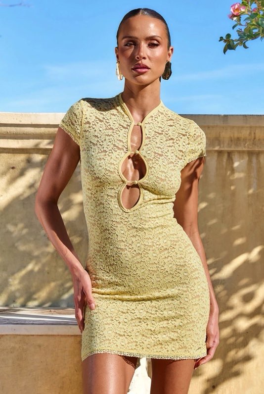 Luani Mandarin Collar Mini Dress