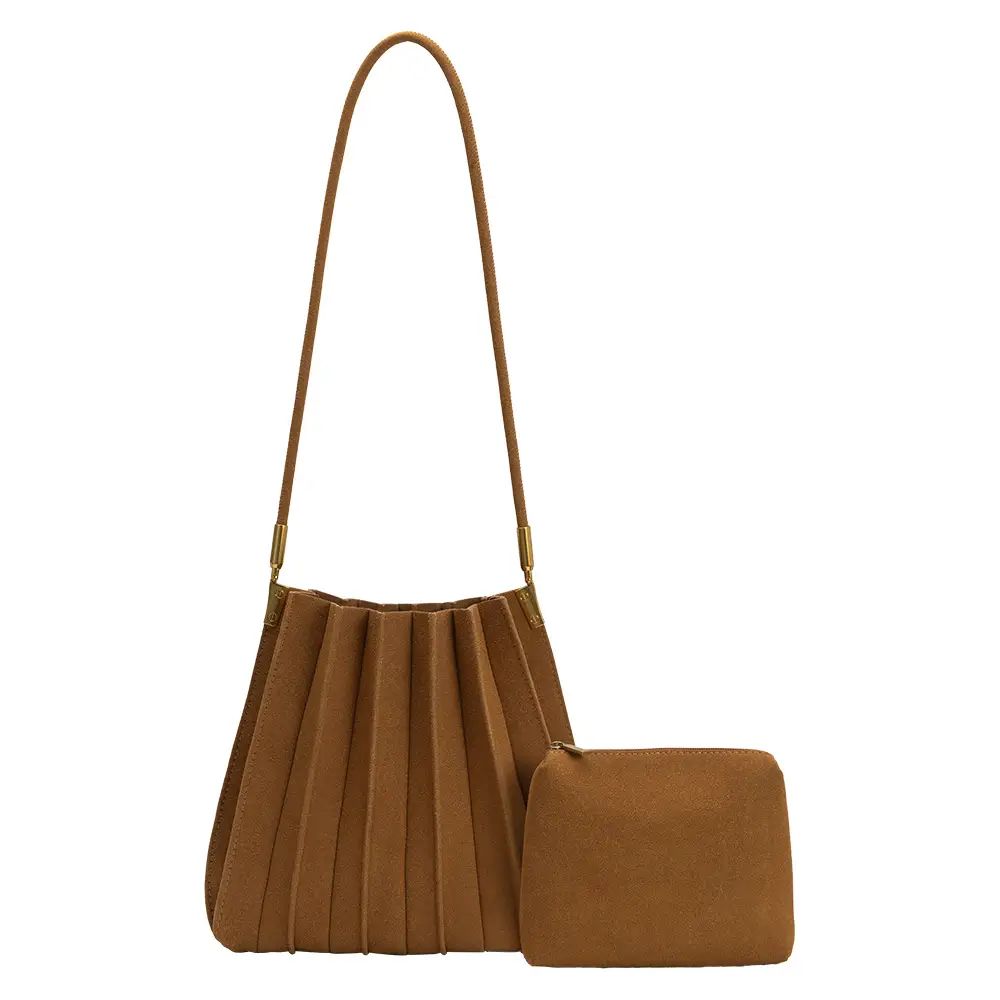 Carrie Vegan Suede Shoulder Bag