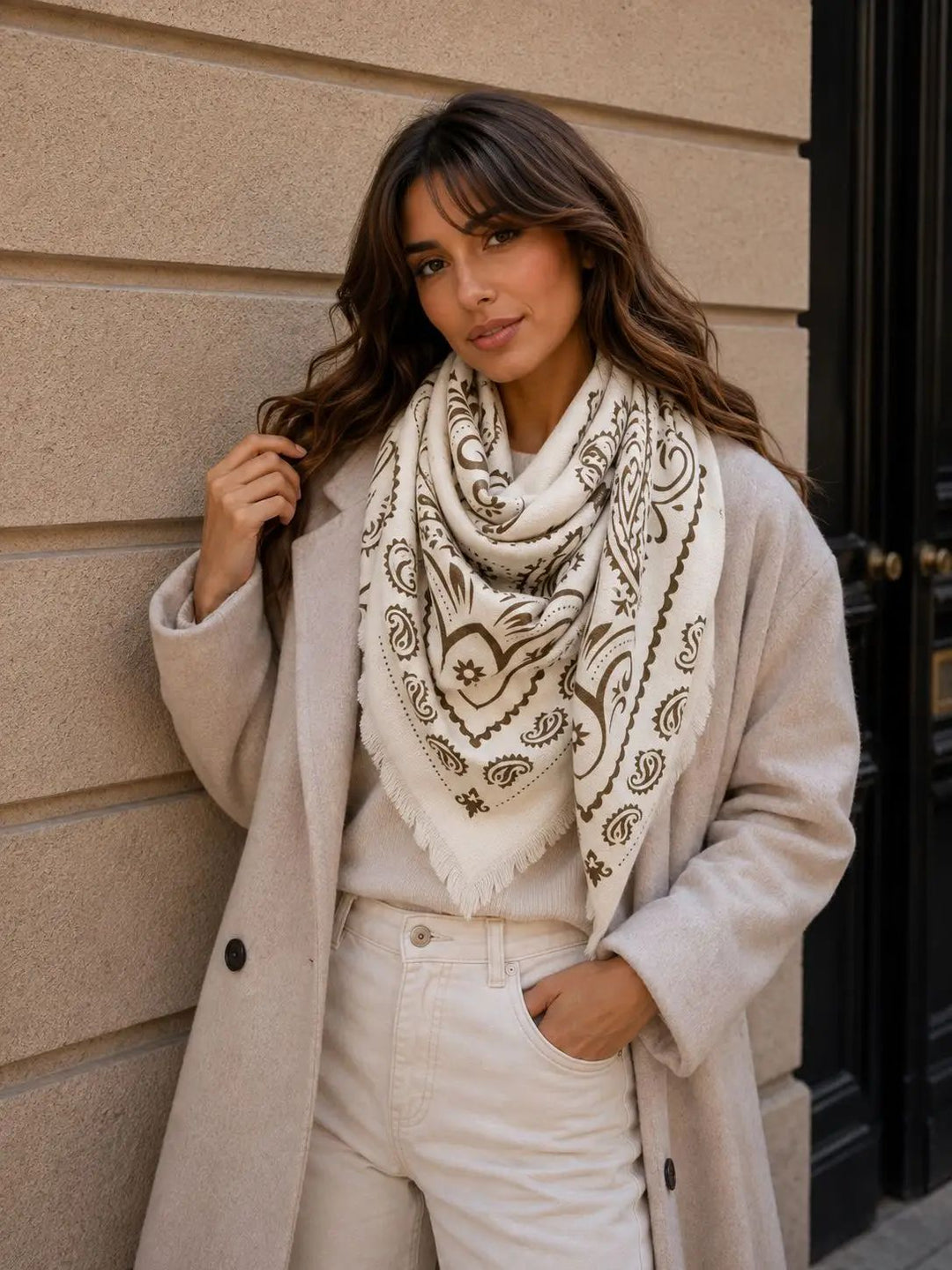 Large Square Bandana-Print Scarves