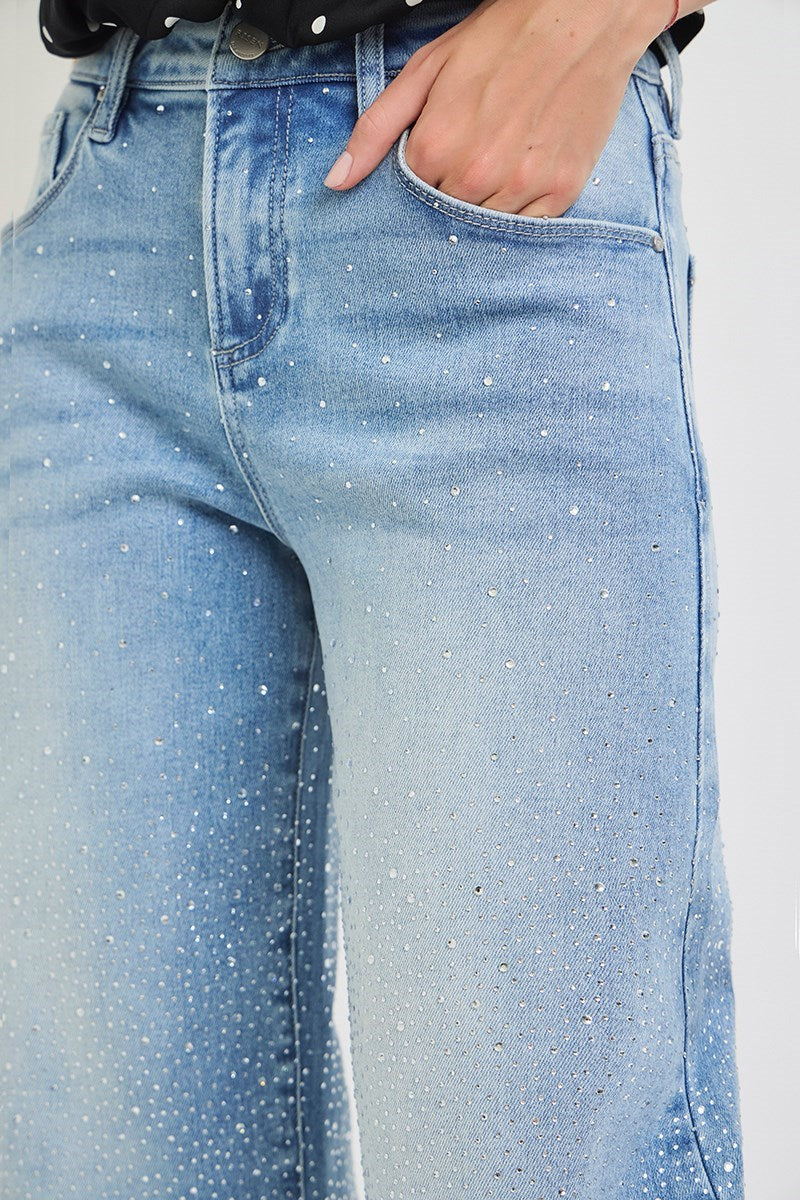 Slouchy Barrel Rhinestone Jeans
