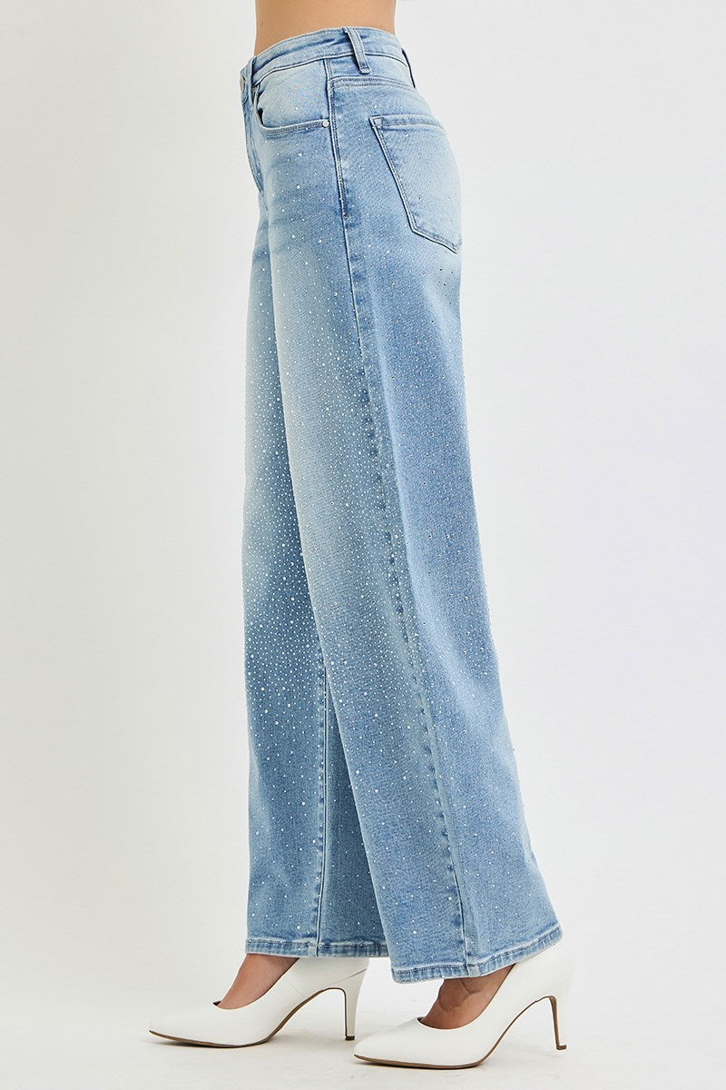 Slouchy Barrel Rhinestone Jeans