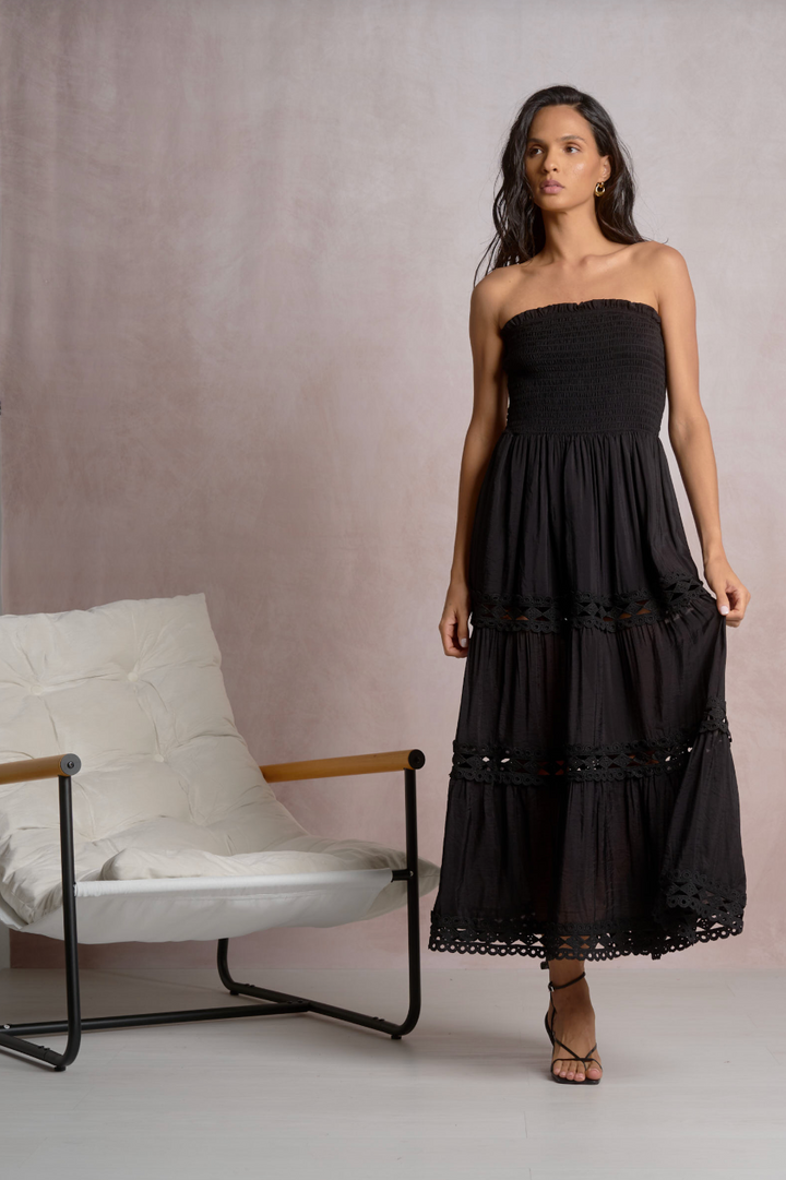 Noir Breeze Maxi Dress