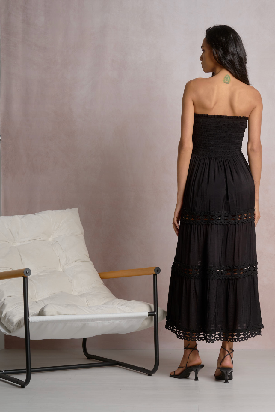 Noir Breeze Maxi Dress