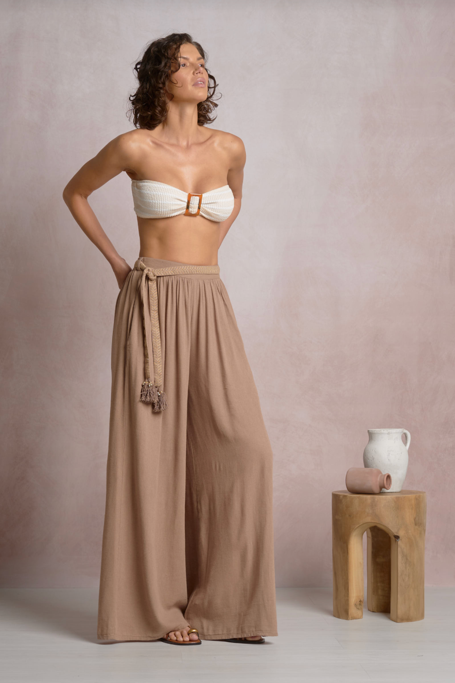 Farra Belted Wide Leg Pant