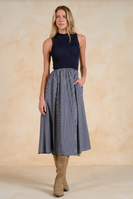 Celia Contrast Midi Dress