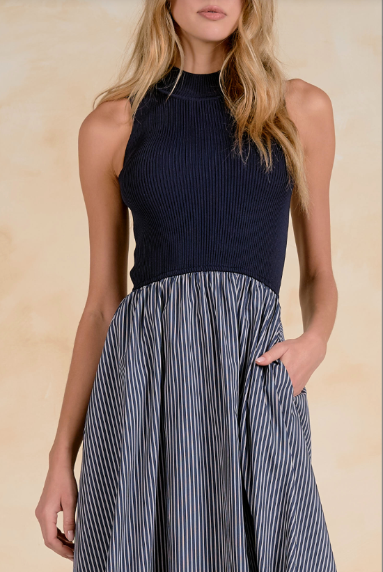 Celia Contrast Midi Dress