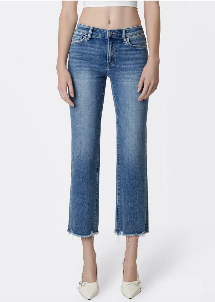 Melissa Mid Rise Crop Straight Jeans