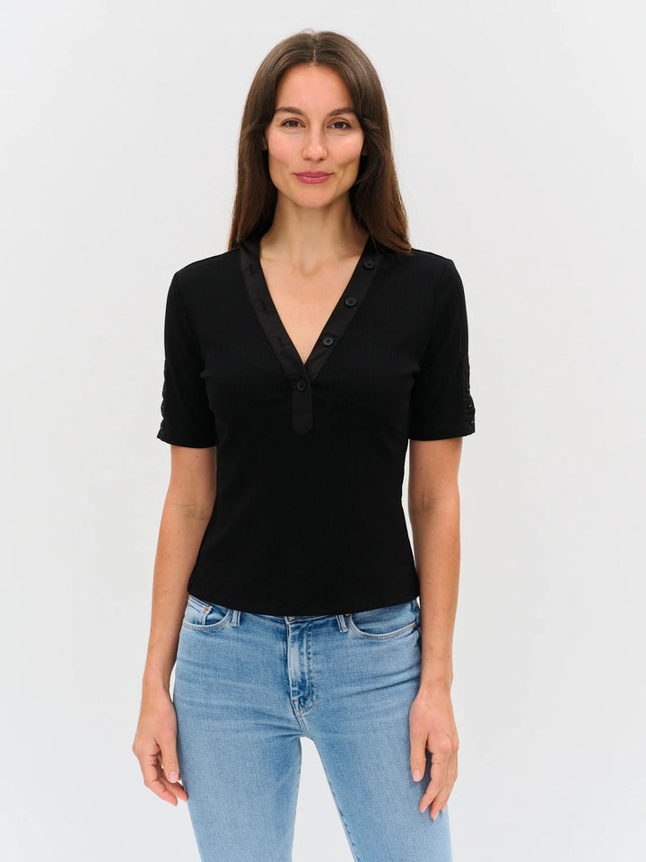 Miko Button Trim Tee