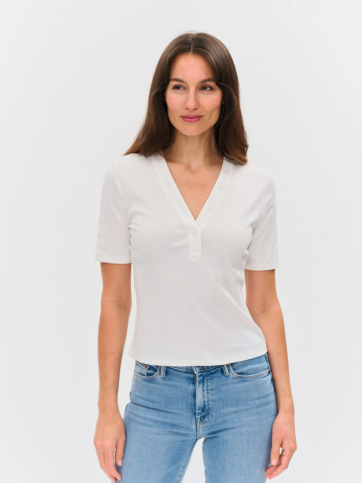 Miko Button Trim Tee