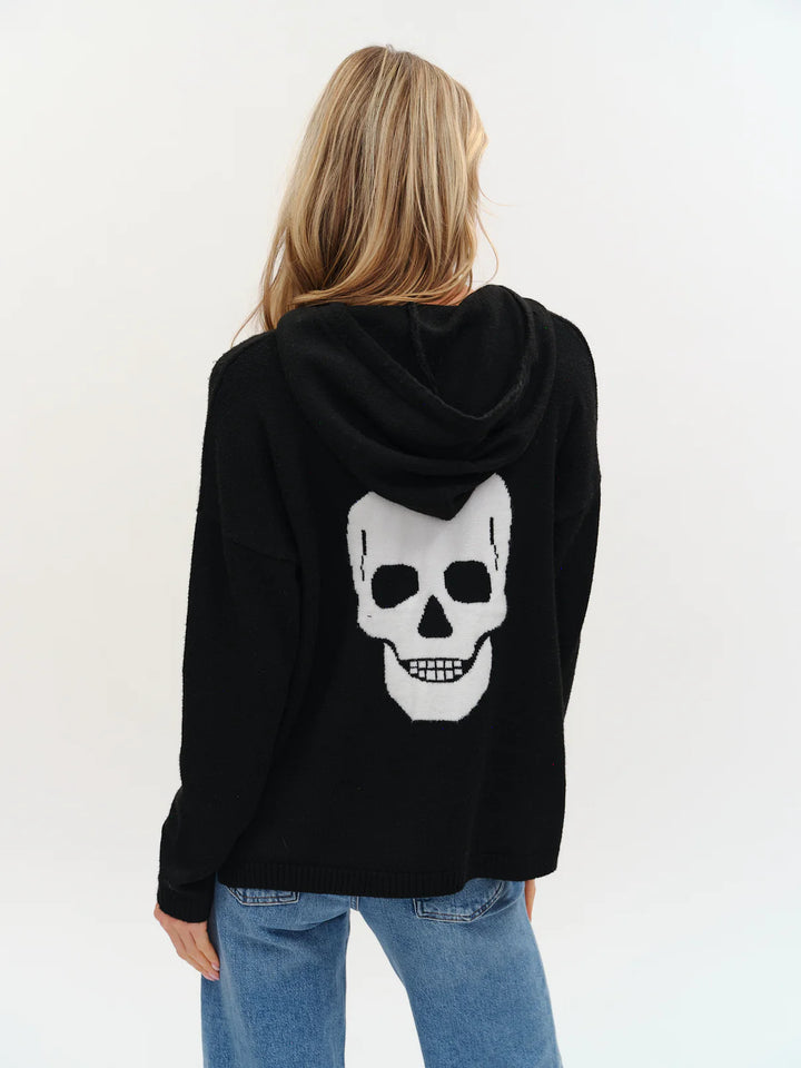 SKULL GRAPHIC HOODED SWEATER