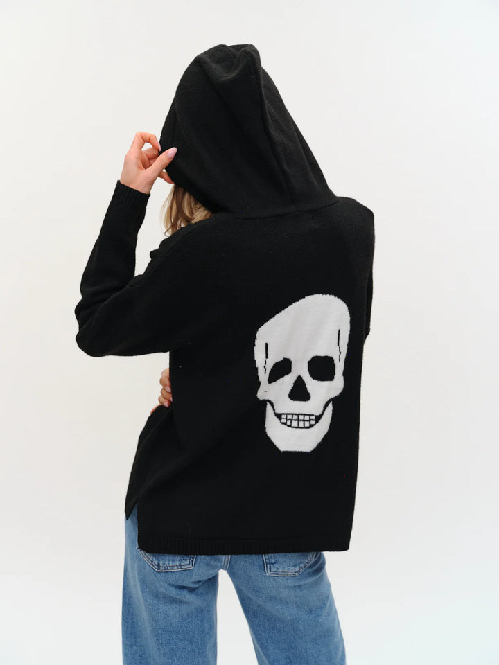 SKULL GRAPHIC HOODED SWEATER