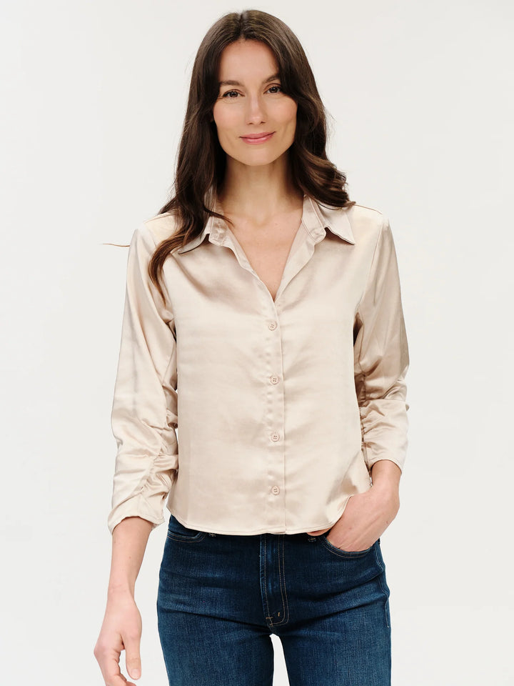 DESSI SATIN BUTTON DOWN