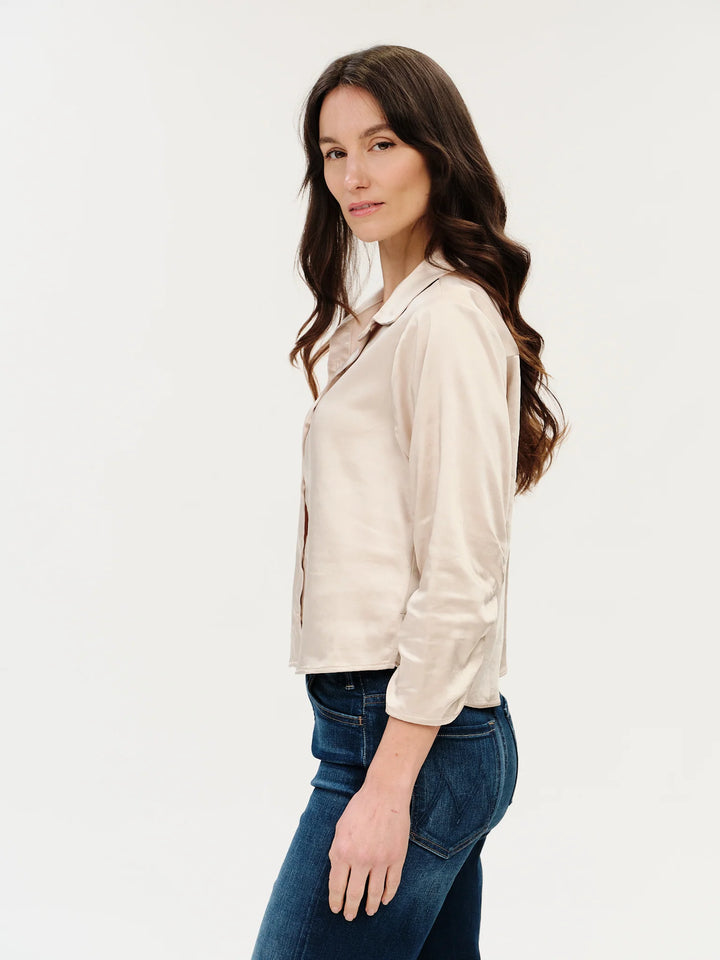 DESSI SATIN BUTTON DOWN