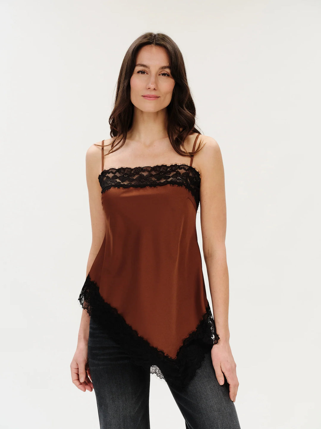 VIOLA ASYMMETRICAL SATIN TANK