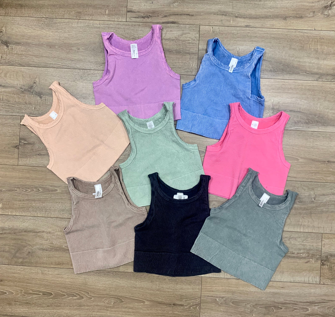 Vintage Chevron  Crop Top