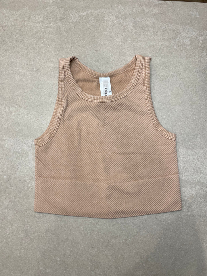 Vintage Chevron  Crop Top