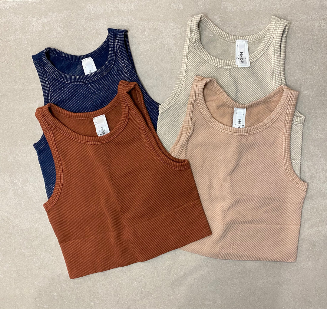 Vintage Chevron  Crop Top