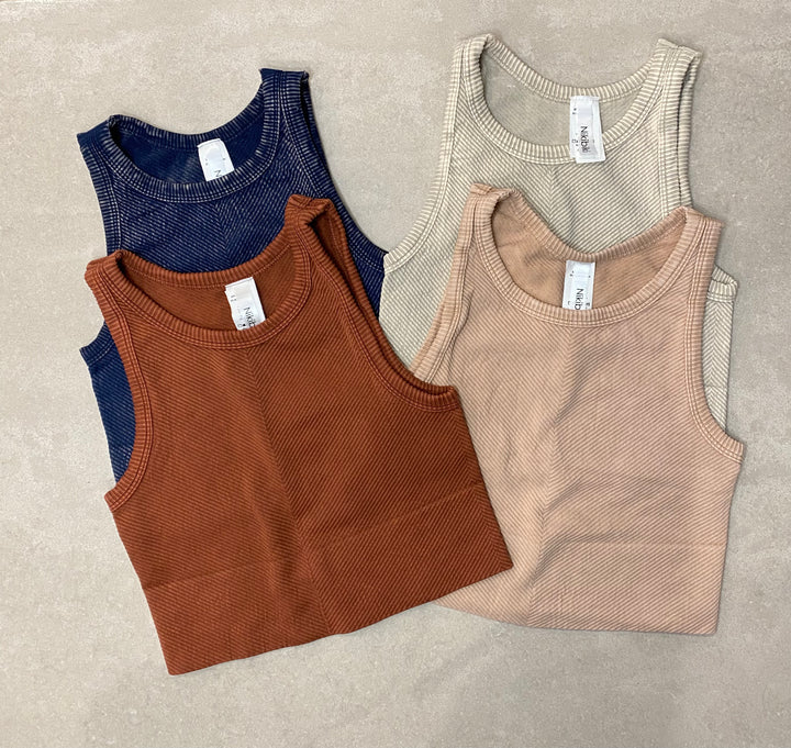 Vintage Chevron  Crop Top